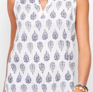 Talbots Sleeveless Linen Top Large